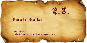 Mesch Berta névjegykártya